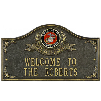 Marine Corps Gifts: Home Of The Brave Personalized Plaque